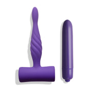 You Love Me Share Me Vibrator & Butt Plug Set Pink Purple