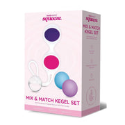 Bodywand Squeeze Mix & Match Weighted Kegel Ball Set Blue Purple Clear