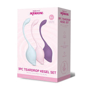 Bodywand Squeeze 3 Piece Teardrop Weighted Kegel Set Purple Pink Blue