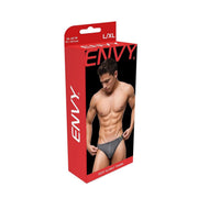 Envy Sexy Slinky Thong-Grey-L/Xl