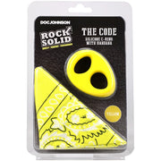 Rock Solid The Code Silicone Cock Ring with Bandana Yellow Black