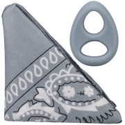 Rock Solid The Code Silicone Cock Ring with Bandana Gray Black