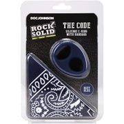 Rock Solid The Code Silicone Cock Ring with Bandana Black