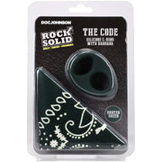 Rock Solid The Code Silicone Cock Ring with Bandana Hunter Green Black