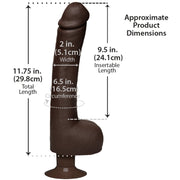 Signature Cocks Safaree Samuels Anaconda Vibrating Ultraskyn Cock with Suction Base Black 12 inch