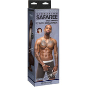 Signature Cocks Safaree Samuels Anaconda Vibrating Ultraskyn Cock with Suction Base Black 12 inch