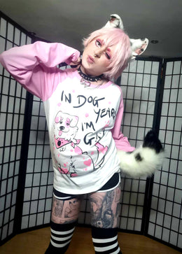 In Dog Years I'm Gay Long Sleeve Pink