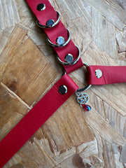Red Leather Thigh harnesses with pentagram charm