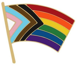 Progressive pride flag enamel pin badge LGBTQ
