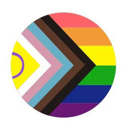 Progressive pride LGBTQ button pin badge 2.5cm