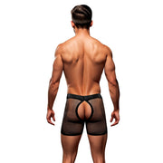 Envy Snap Down Mesh Boxer Brief Black Red LXL