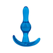 Line Tear Drop Butt Plug Blue 3.5 Inch