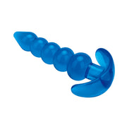 Line Medium Beaded Anal Butt Plug Blue 4.5 Inch