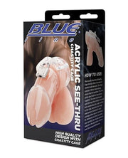 Blue Line Acrylic See-thru Chastity Cage