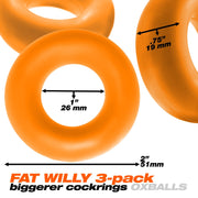Oxballs Fat Willy 3 Pack Jumbo Cock Rings