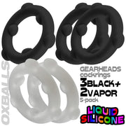Gearheads 5 pack in Black//Vapor