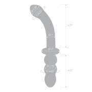 Glas ch Girthy Ribbed G Spot Glass Dildo With Handle Grip Double Ended