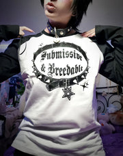 Submissive & Breedable Black Long Sleeve T-shirt