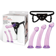 Lux Fetish Size Up 4PC Dildo & Harness Pegging Training Set