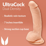 Me You Us Ultra Cock Dual Density Dildo With Balls 9 Inch