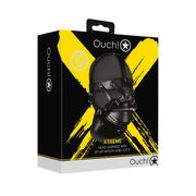 Head Harness with Zipup Mouth and Lock Black