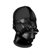 Head Harness with Zipup Mouth and Lock Black