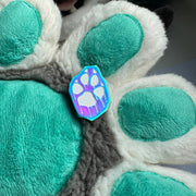 Dripping Paw Anodised Pin