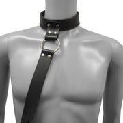Prowler RED Leather Collar with Strap