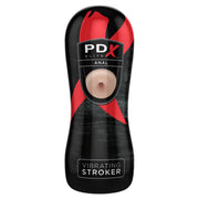 PDX Elite Vibrating Anal Stroker - Light/Black