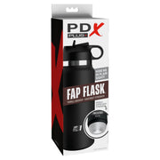 PDX Plus Fap Flask Thrill Seeker Discreet Stroker - Black Bottle - Frosted
