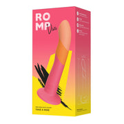 ROMP Dizi Non Realistic Silicone Dildo Orange Pink 7 Inch