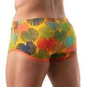 Floral Brazilian Swimsuit Yellow - Size : S