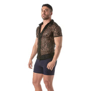Lace Short Sleeves Shirt - Size : S